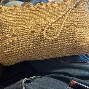 Chic Tan Crochet Wristlet